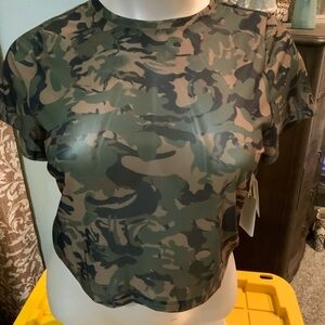 Good American Camouflage Crop Top